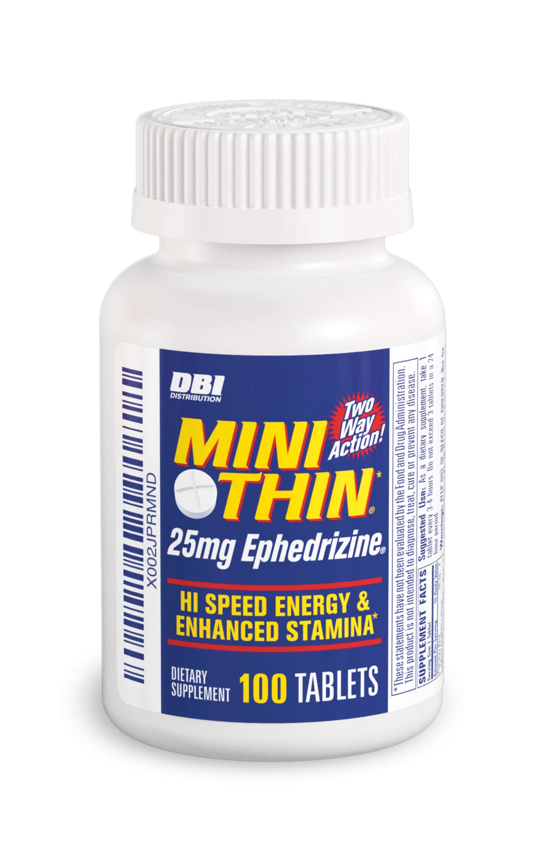 Mini Thin front packaging showing bottle and label, Mini Thin for convenient energy