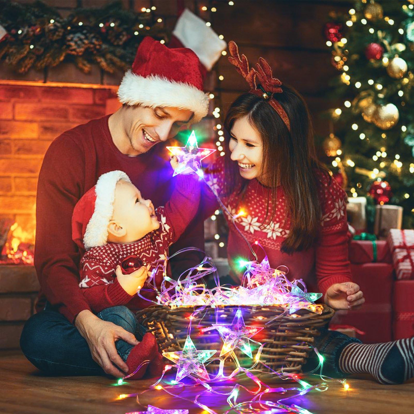 MINIAO string lights wrapped on a tree showing adaptable outdoor décor use