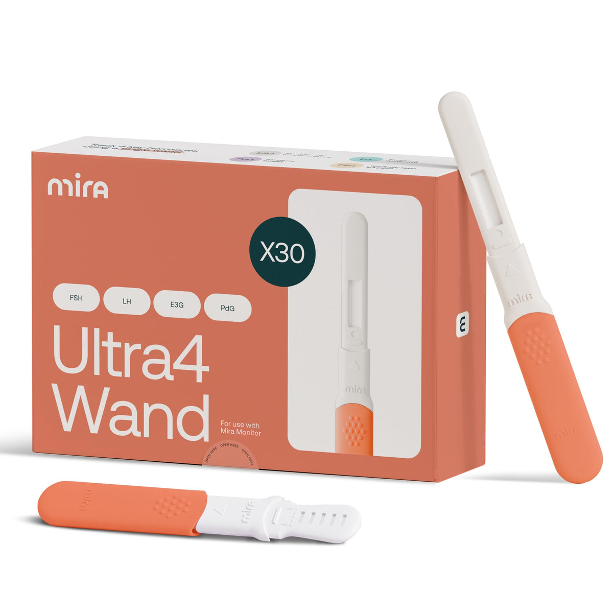 Mira front packaging showing 30 Ultra4 wands and branding benefit clarity
