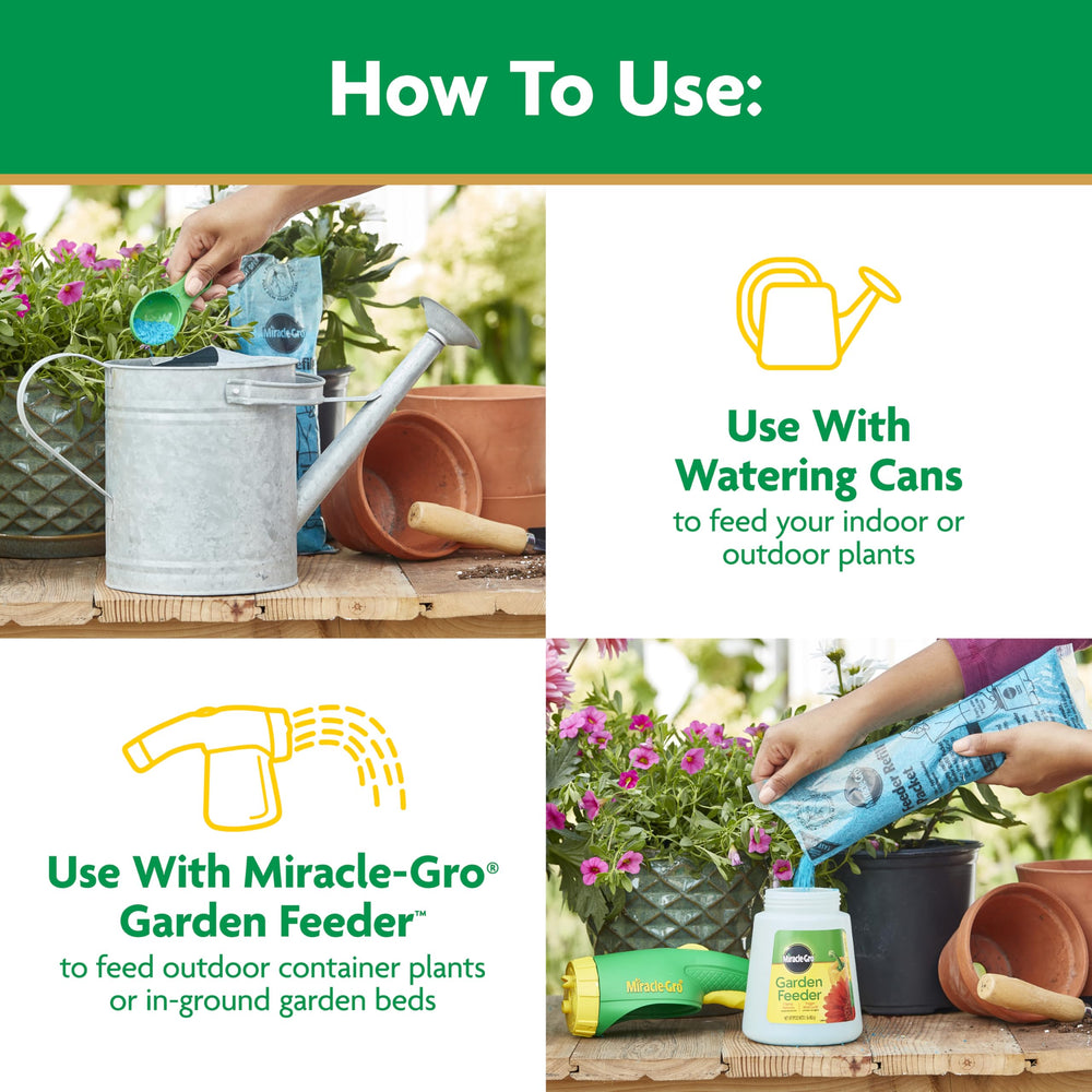 Miracle-Gro dissolved solution in a pot demonstrating immediate nutrient uptake benefit