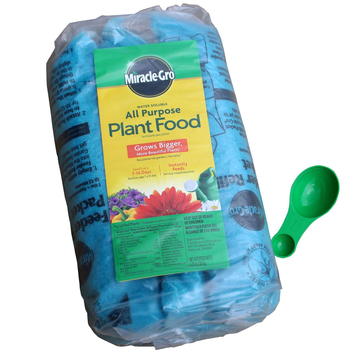 Miracle-Gro front package showing product and easy storage benefit