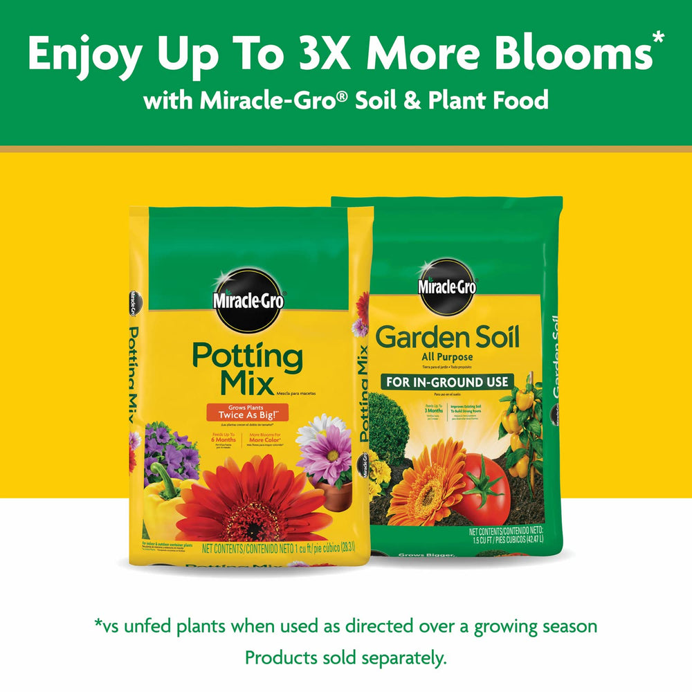 Miracle-Gro filling a garden feeder demonstrating easy large-area feeding