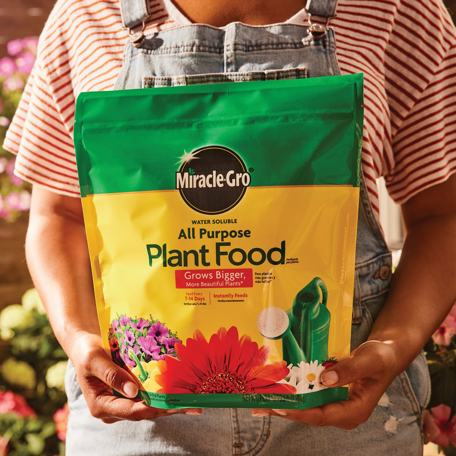 Miracle-Gro mixing in watering can for fast nutrient delivery benefit
