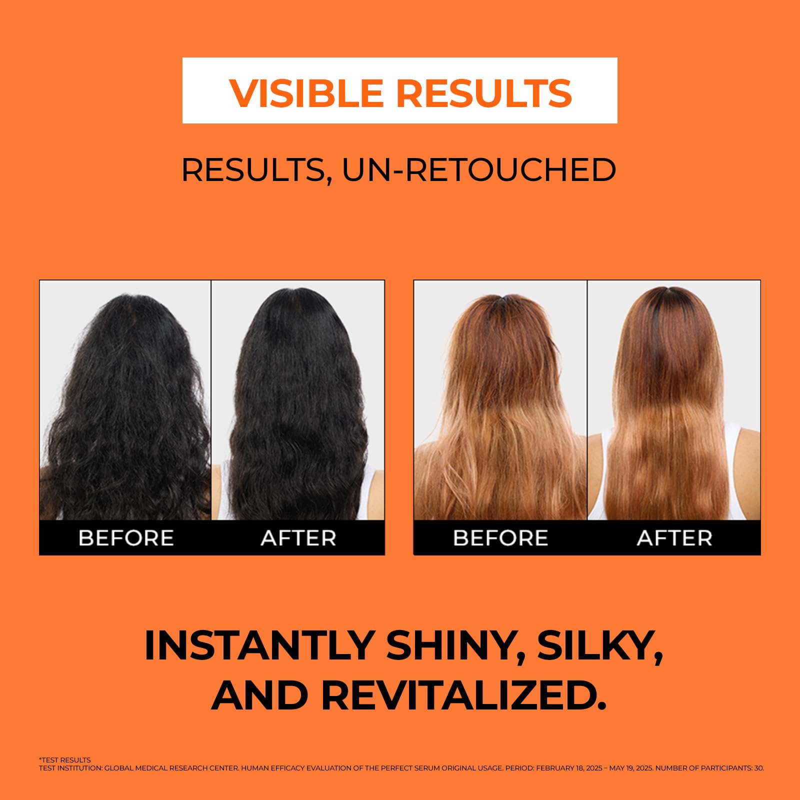 Mise En Scene after use smooth hair showing visible shine and frizz reduction