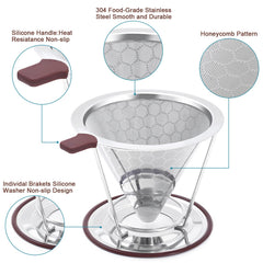 MISETTO close-up of 800-mesh stainless steel filter highlighting fine mesh and enhanced extraction