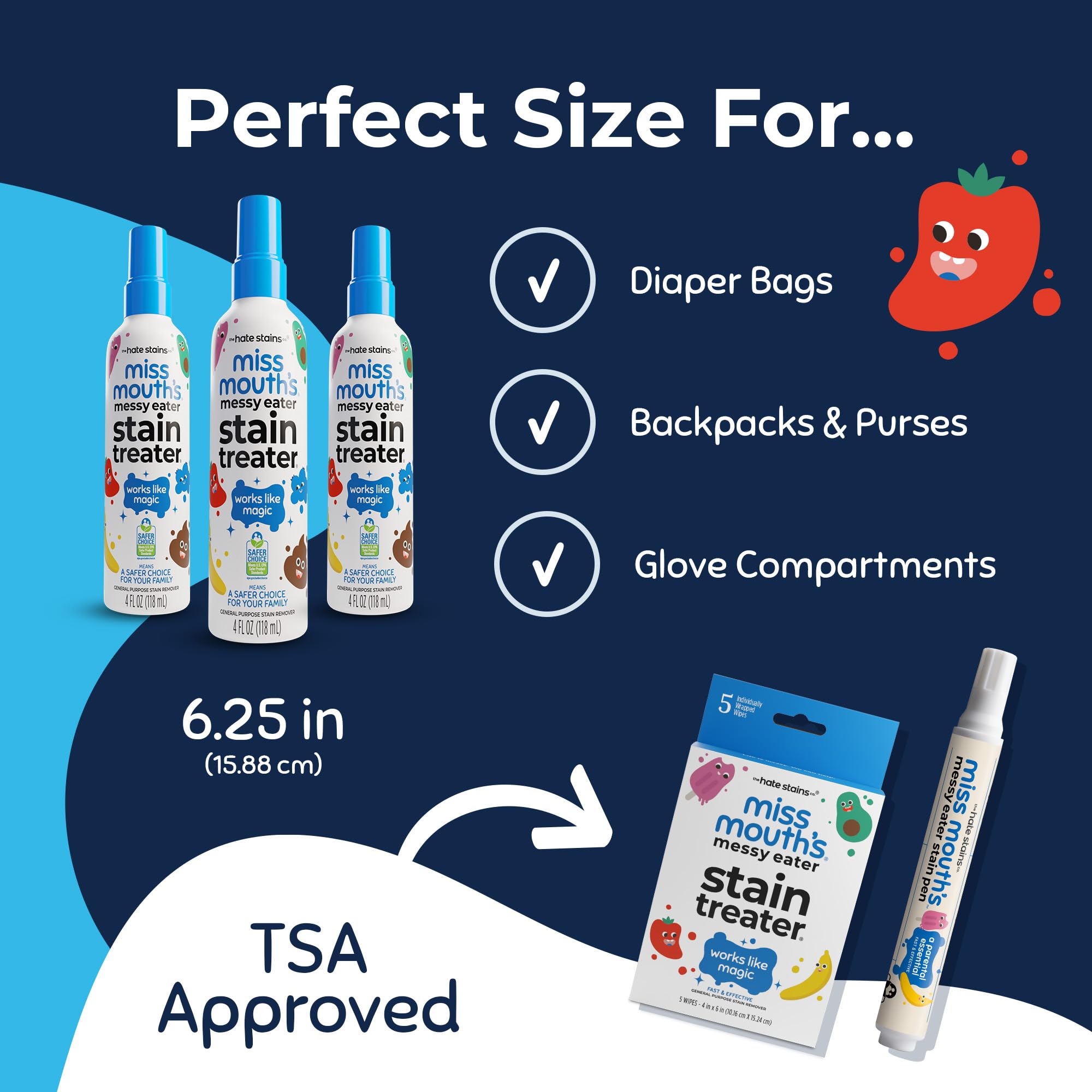 Miss Mouth's before and after laundry comparison showing effective stain lift