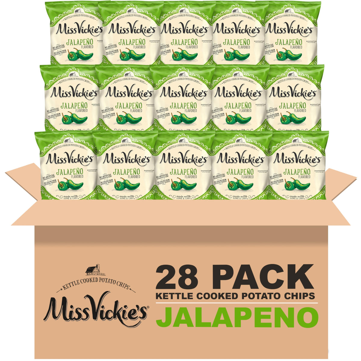 Miss Vickie's front packaging showing jalapeño flavor and convenience