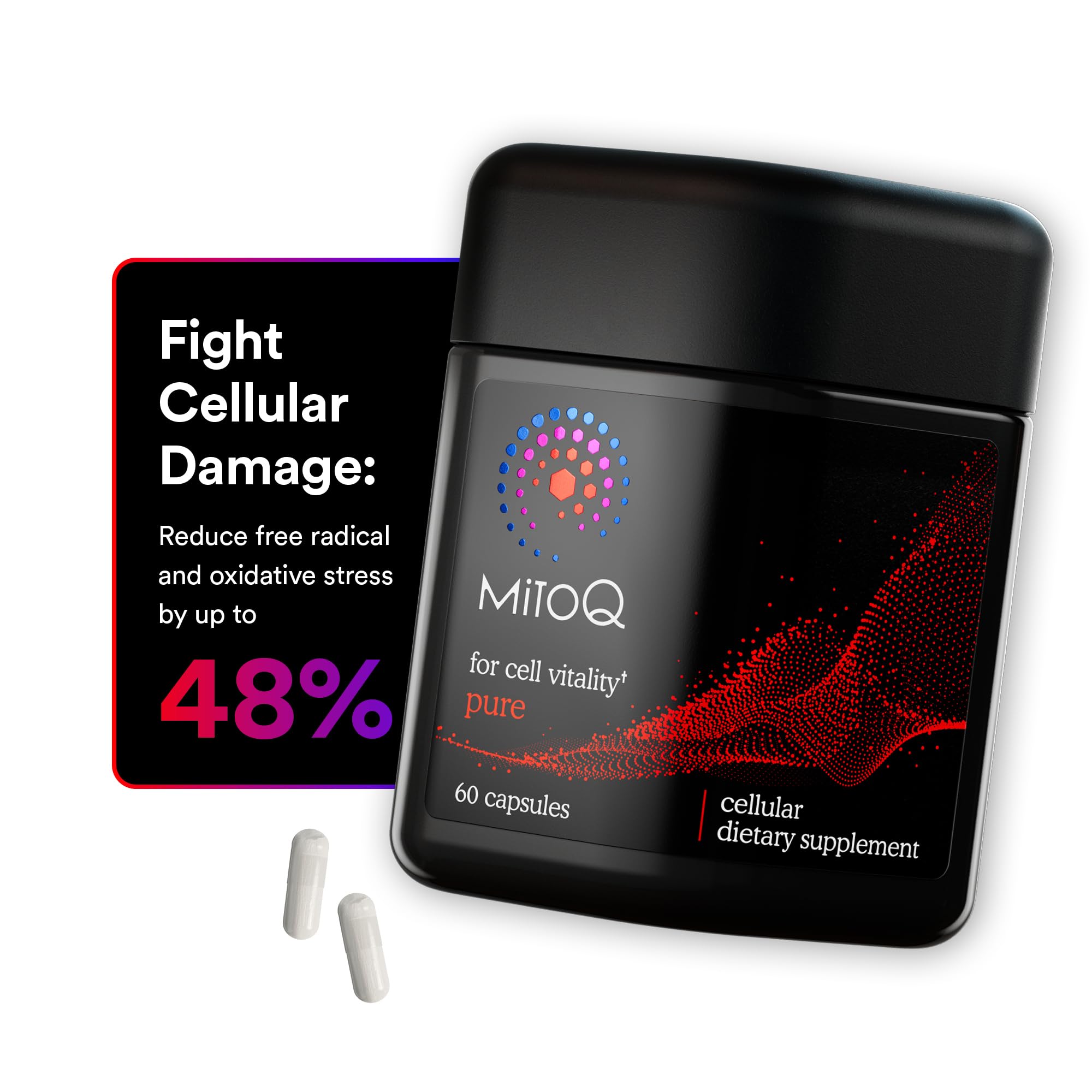 MitoQ front packaging showing bottle and brand for clear identification and trust