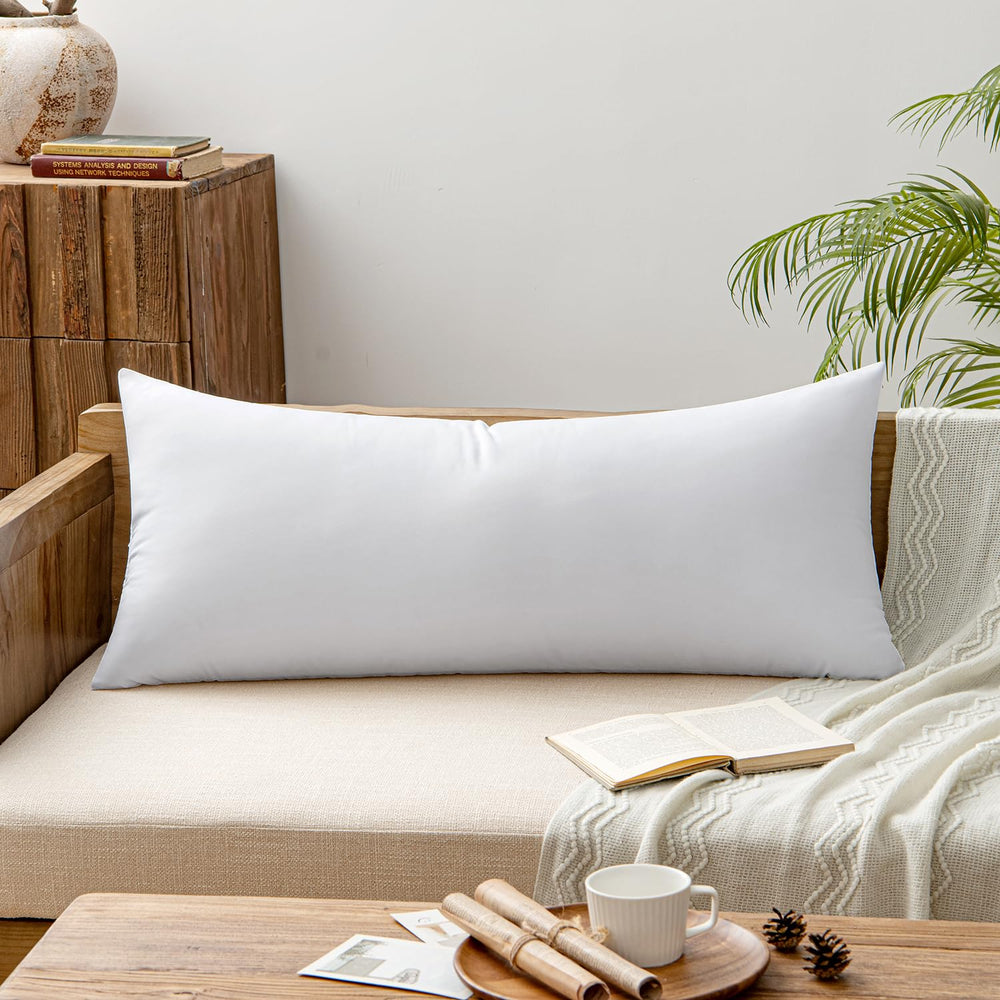 MIULEE positioned on bed as bolster adding visual length and extra comfort
