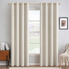 MIULEE front view of Birch blackout curtain showcasing full panel and drape benefit
