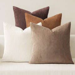 MIULEE front view of brown corduroy cover showing stripe and cozy look
