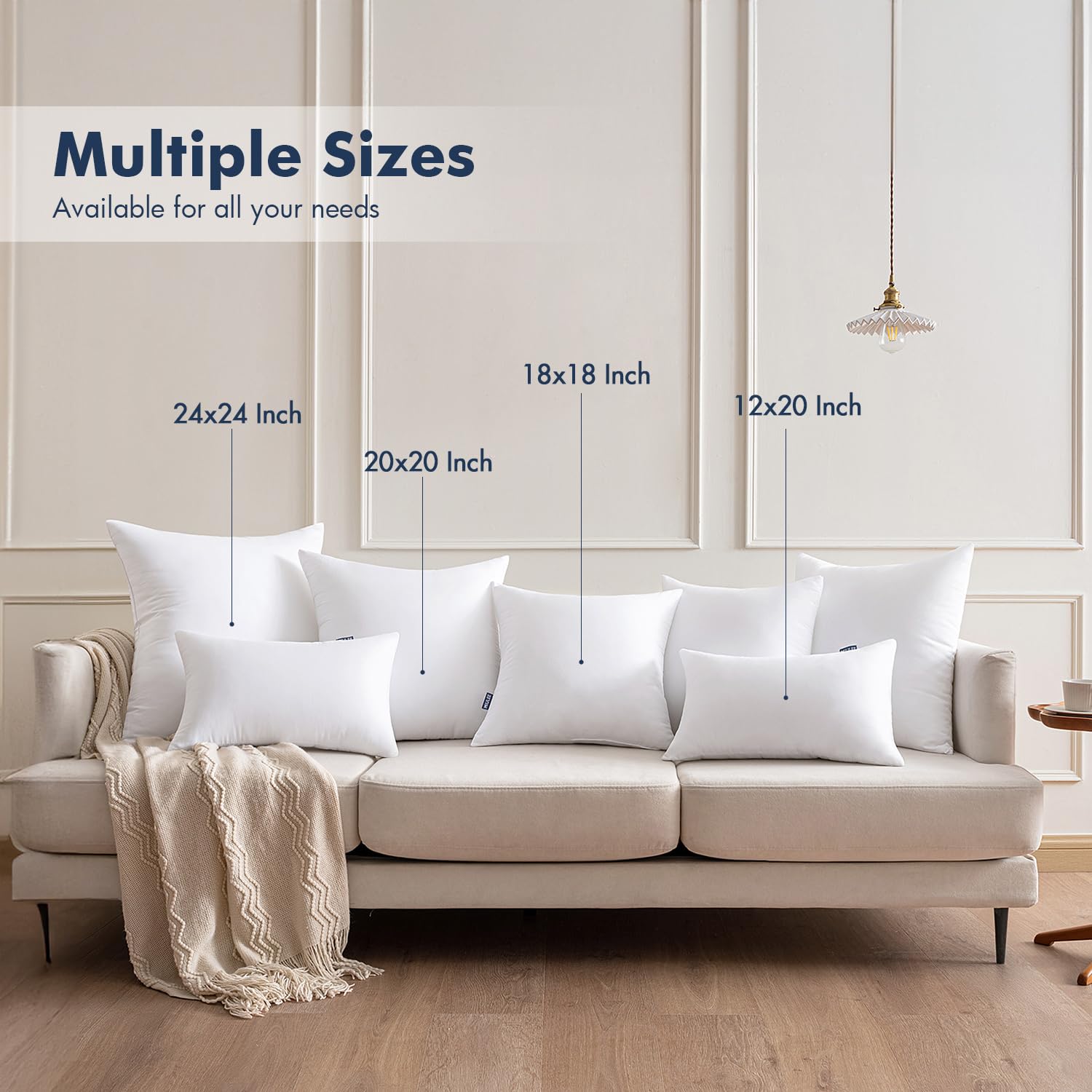 MIULEE care label and zipper close-up indicating spot-clean guidance and cover compatibility
