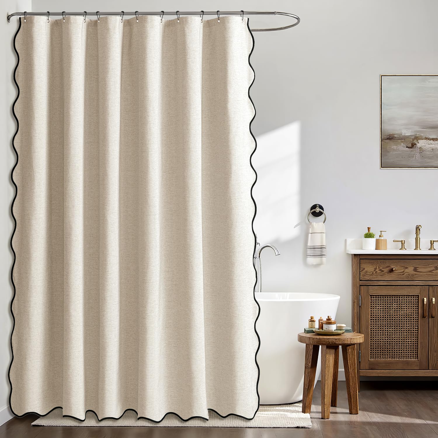MIULEE close-up showing faux-linen texture and water-repellent weave for a natural look