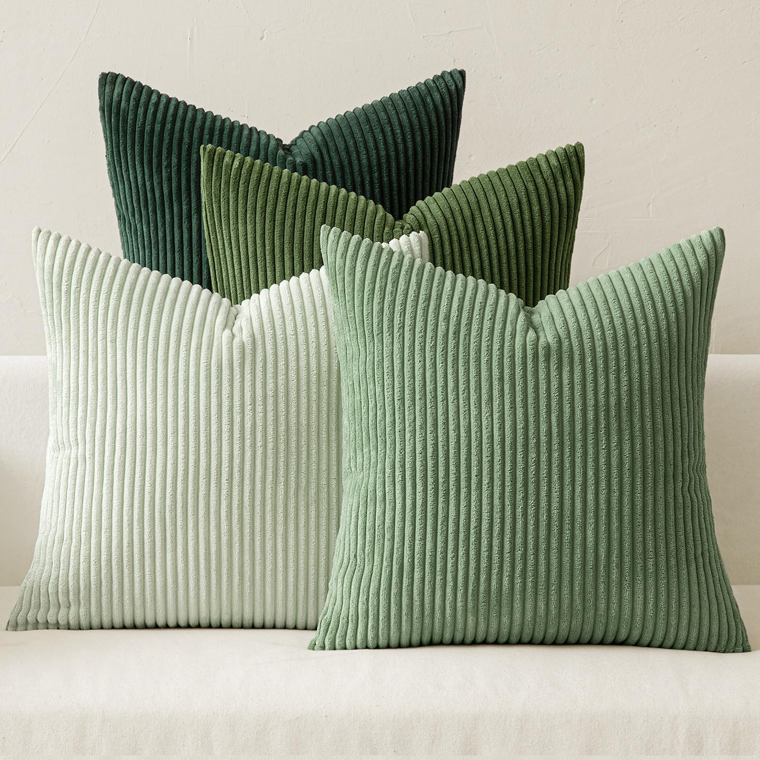 MIULEE front view of forest green cover showing elegant stripe and cozy appeal