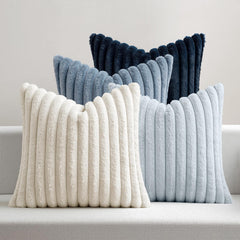 MIULEE front view of navy blue faux fur cover highlights plush comfort