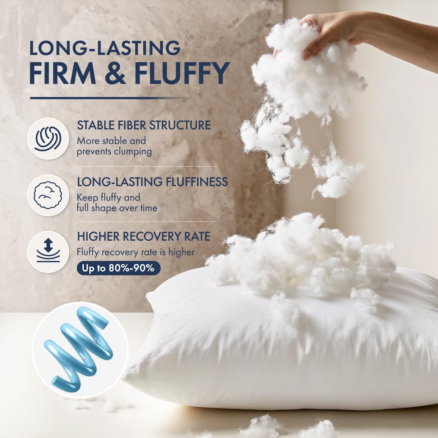 MIULEE insert styled on couch demonstrating enhanced comfort and decorative fullness