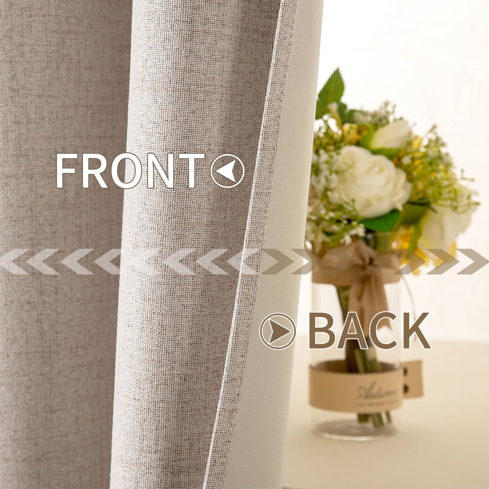 MIULEE curtain next to measuring tape showing 52x96 inches size for accurate fit