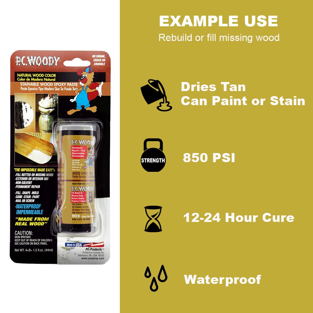 PC Products mixed epoxy putty texture close-up for smooth, sandable filling