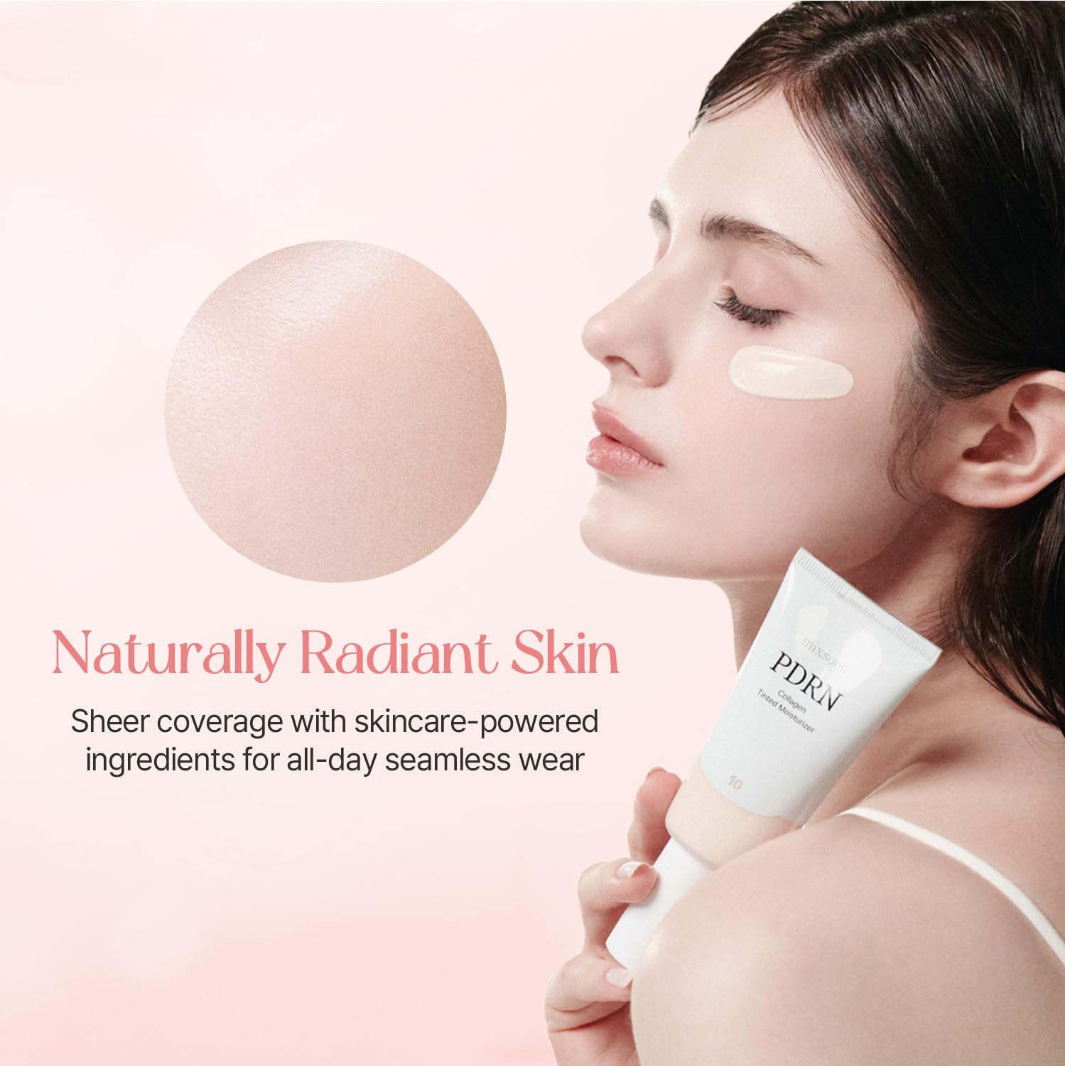 mixsoon next to coin to show 50ml size and portable, travel-friendly benefit
