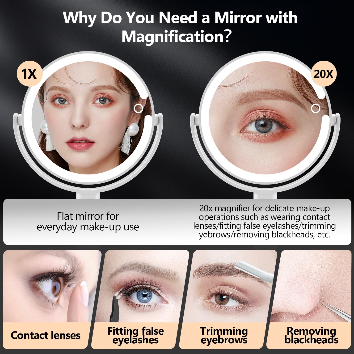 MIYADIVA LED ring and edge detail delivering bright, shadow-free makeup light