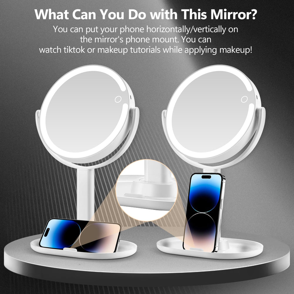 MIYADIVA rotated mirror showing dual-sided 1x and 20x switching convenience