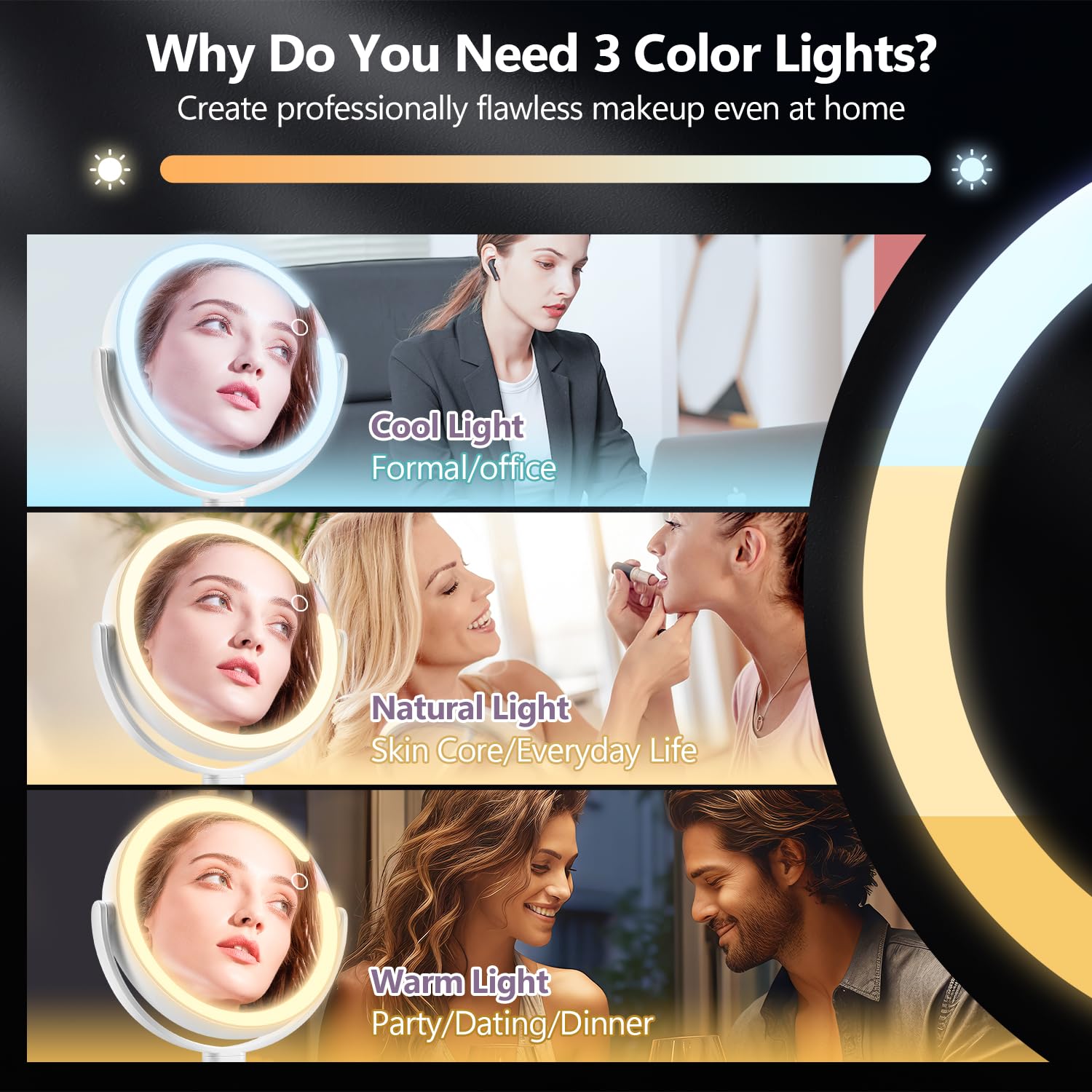MIYADIVA touch control panel being used to change color and dim lights