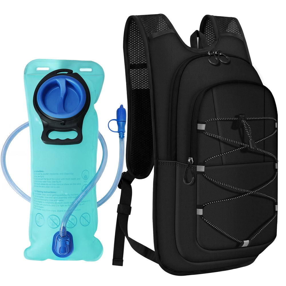 MIYCOO front-facing pack showing compact shape and pockets for organized carry