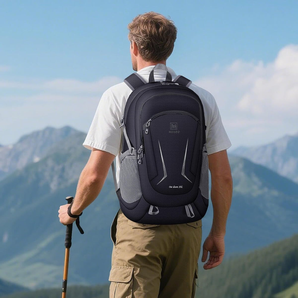 MIYCOO on a hiker demonstrating lightweight packability for day trips