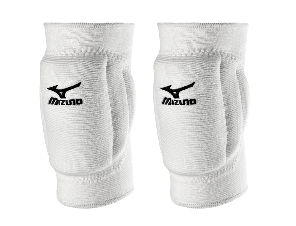 Mizuno front view of youth T10 Plus kneepad showing full coverage and protection