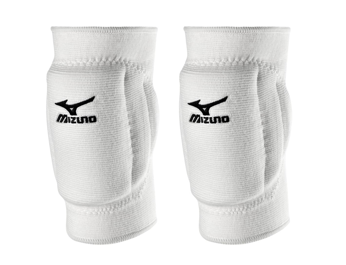 Mizuno front view of youth T10 Plus kneepad showing full coverage and protection
