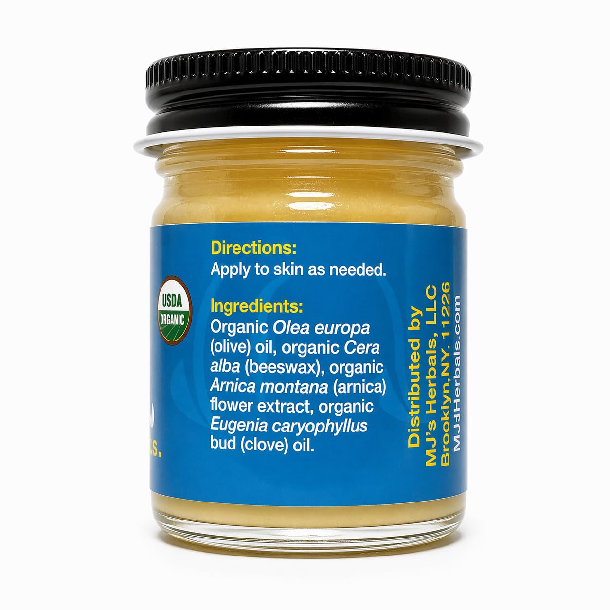 MJ's Herbals salve applied to elbow demonstrating softening and conditioning benefit