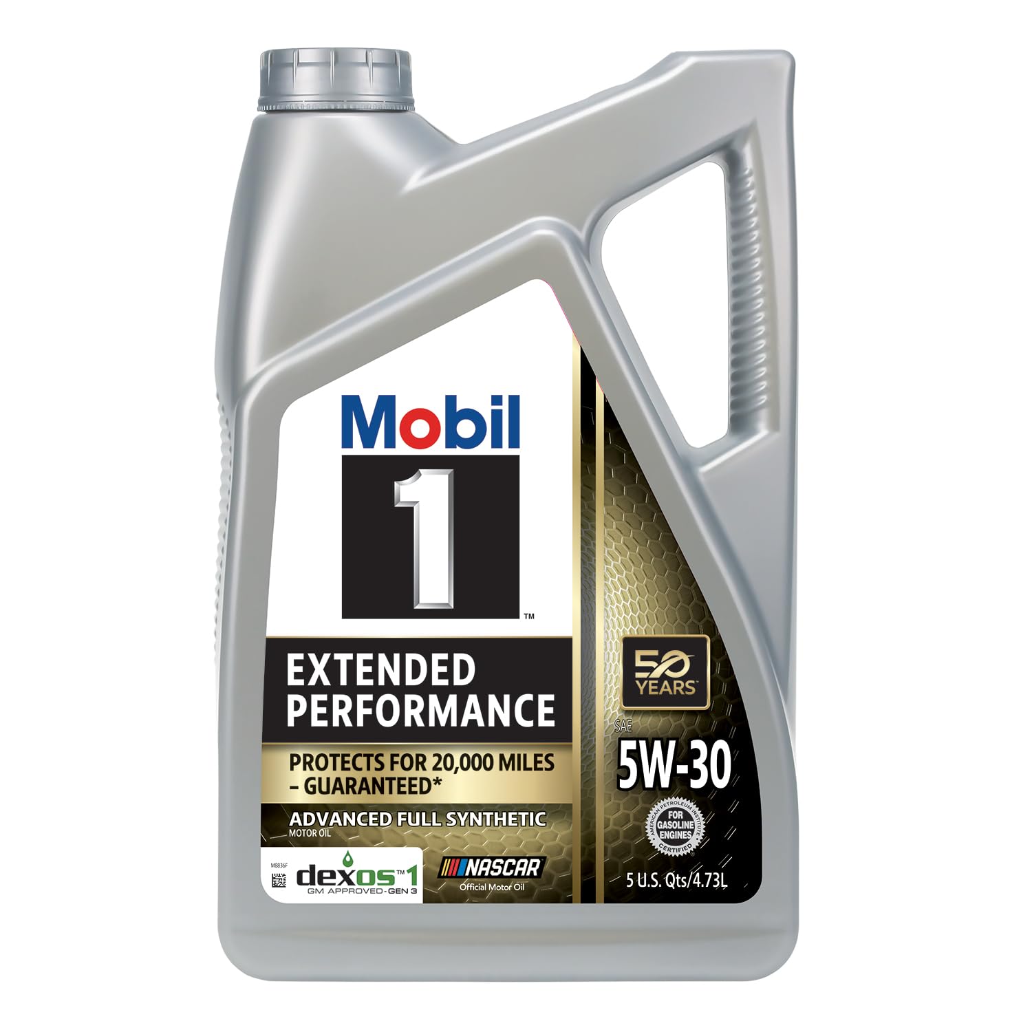 Mobil 1 oil pour demonstrating smooth viscosity and quick flow for fast protection