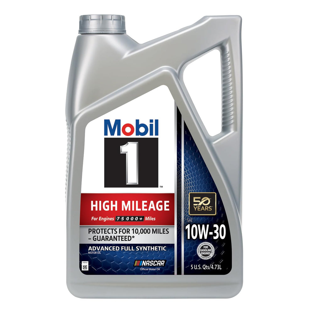 Mobil 1 back label with directions and specification details