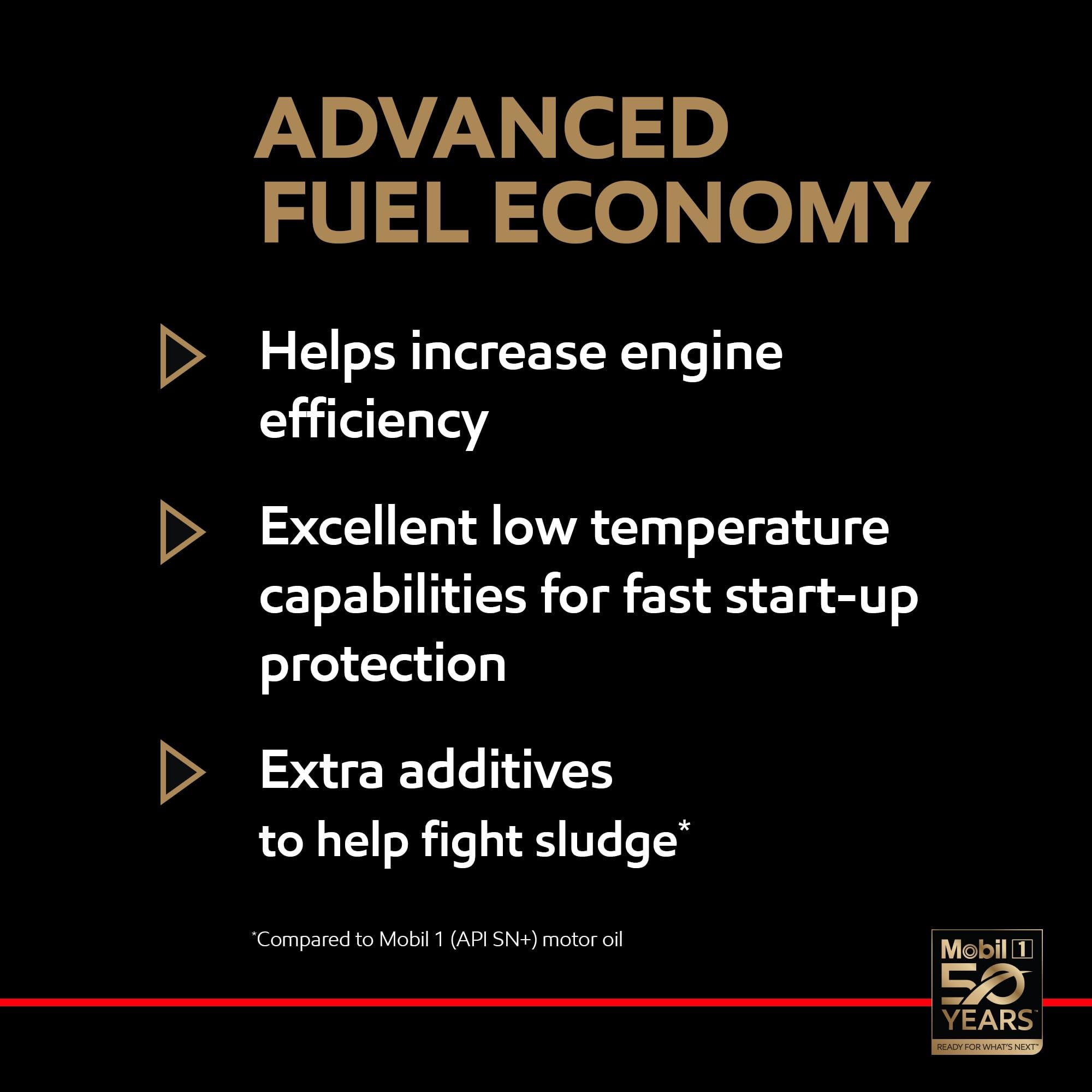 Mobil 1 performance graphic depicting cold and high-temperature stability