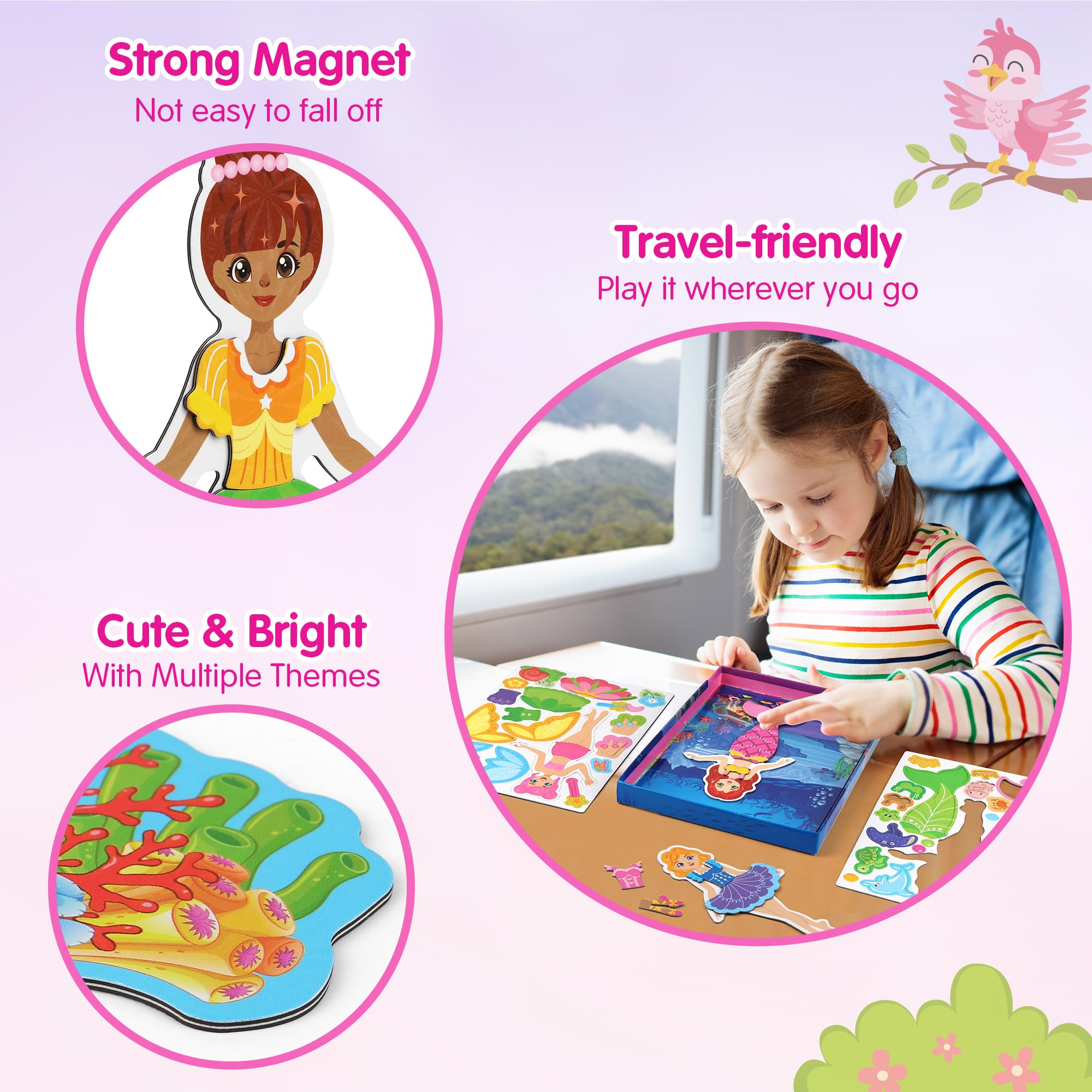 Mocoosy playset used in a car seat providing travel-friendly entertainment