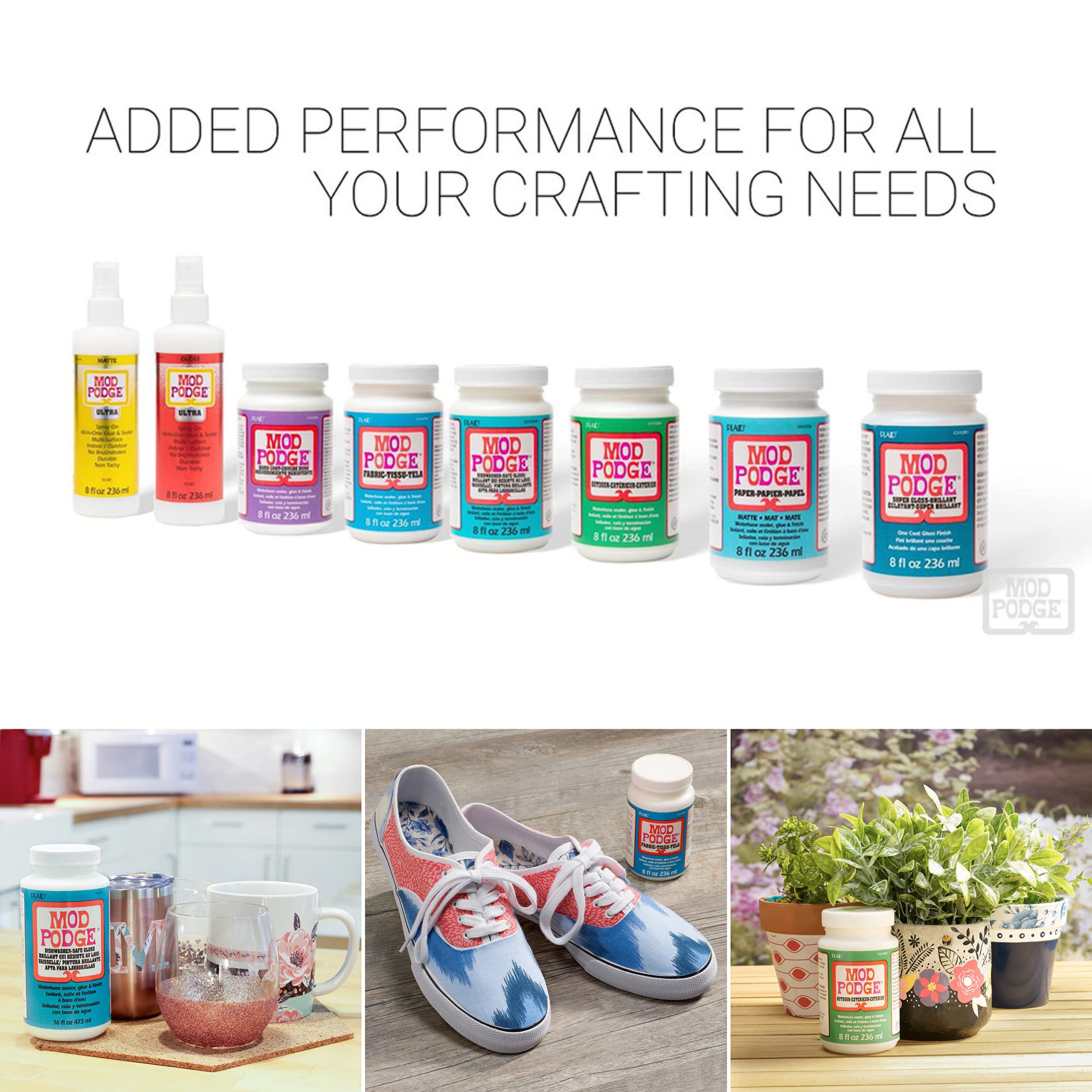 Mod Podge application brush stroke showing easy-to-spread formula benefit