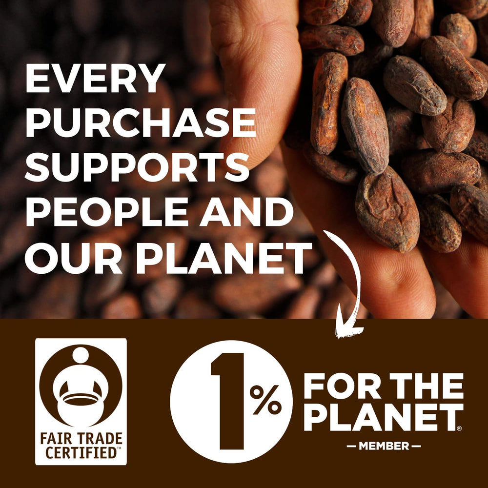 Fair Trade badge on MODERN MOUNTAIN packaging highlighting ethical sourcing benefit
