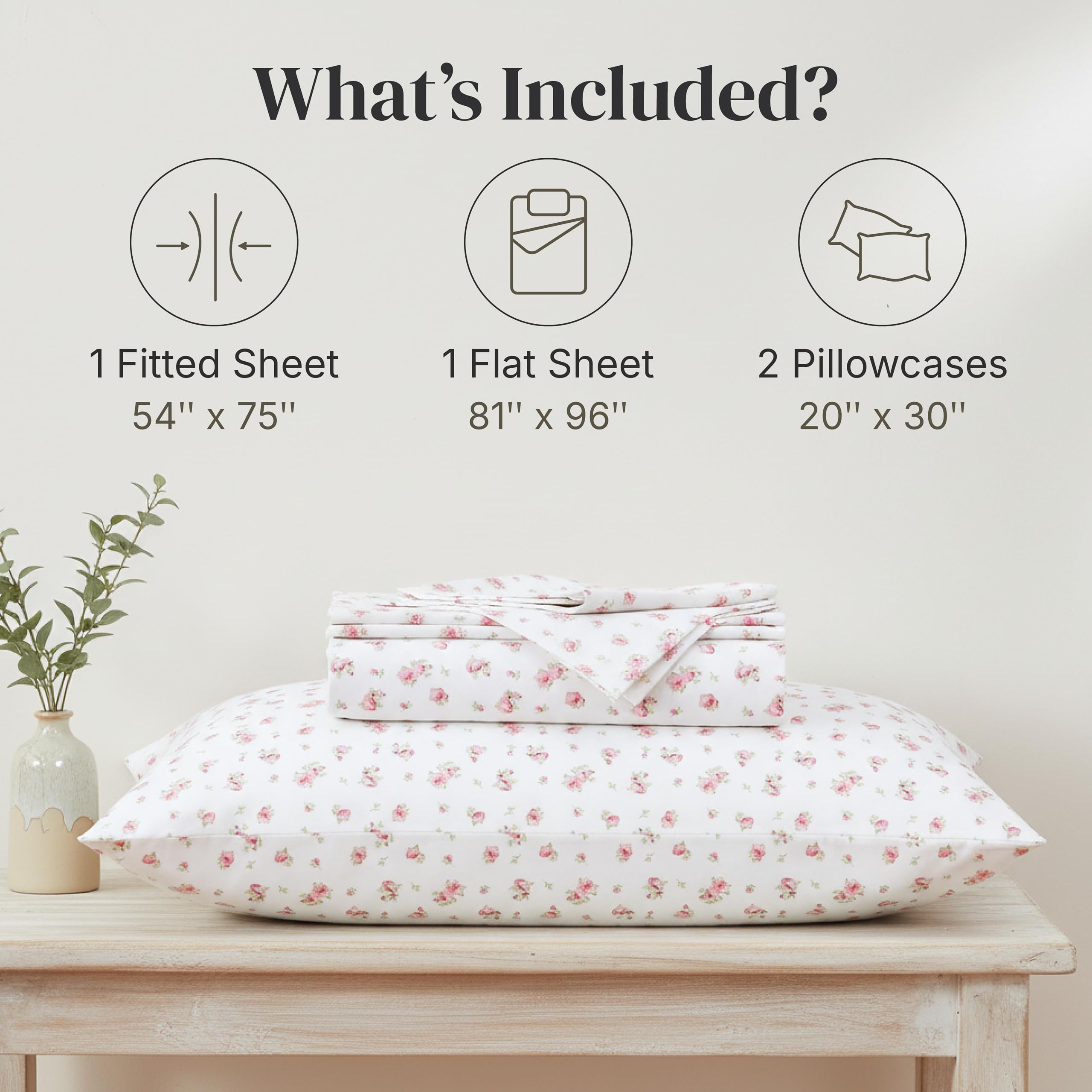 Modern Threads flat sheet spread on bed illustrating smooth, wrinkle-free appearance