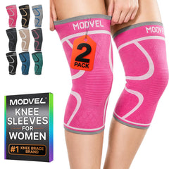 Modvel front view of knee brace showing slim profile and secure fit