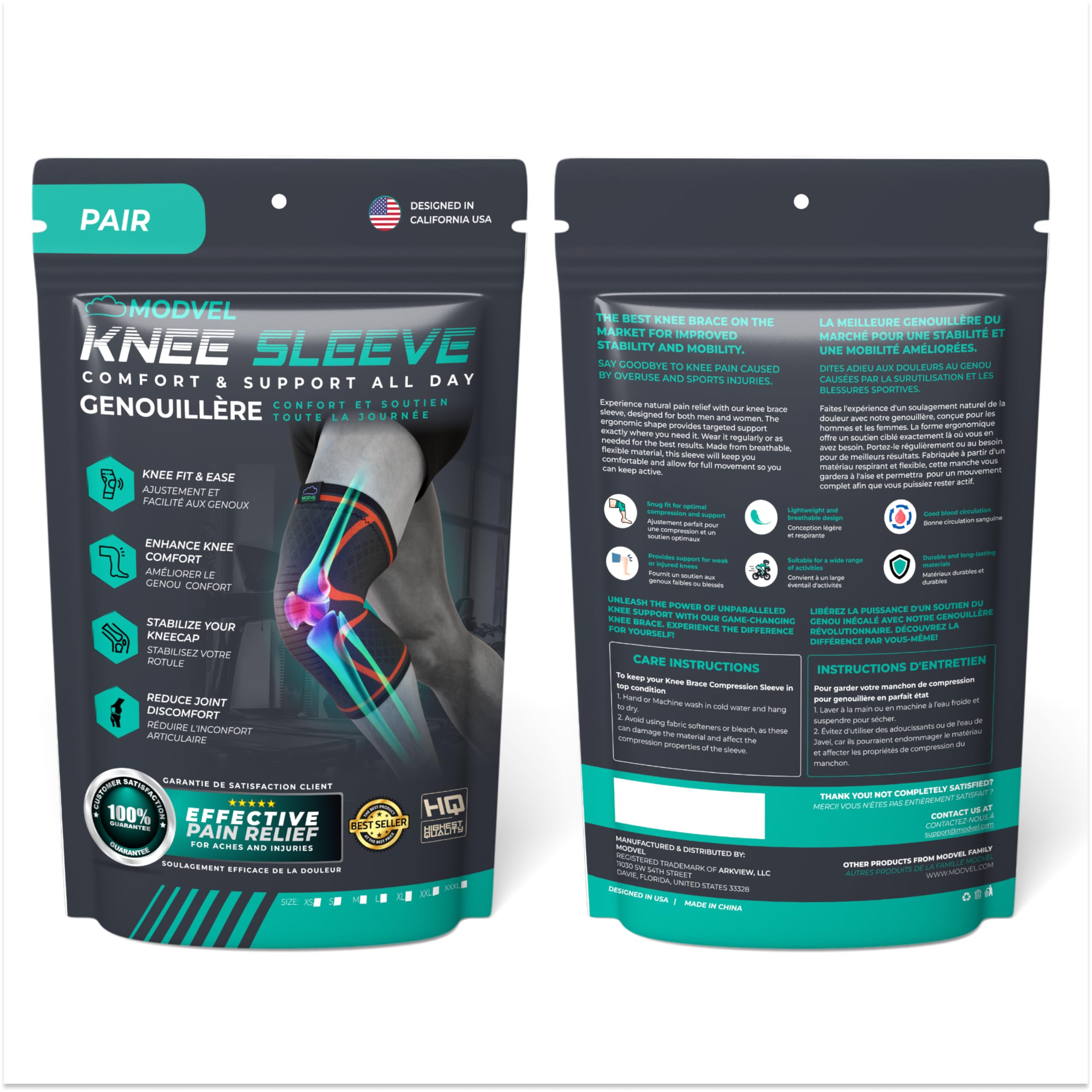 Modvel knee sleeve used with foam roller to support light recovery exercise