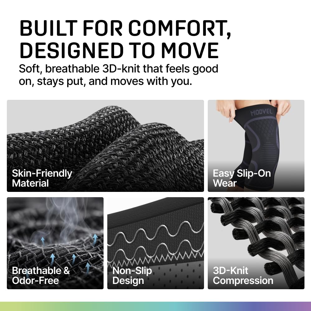 Modvel sizing comparison chart to help choose correct knee sleeve size