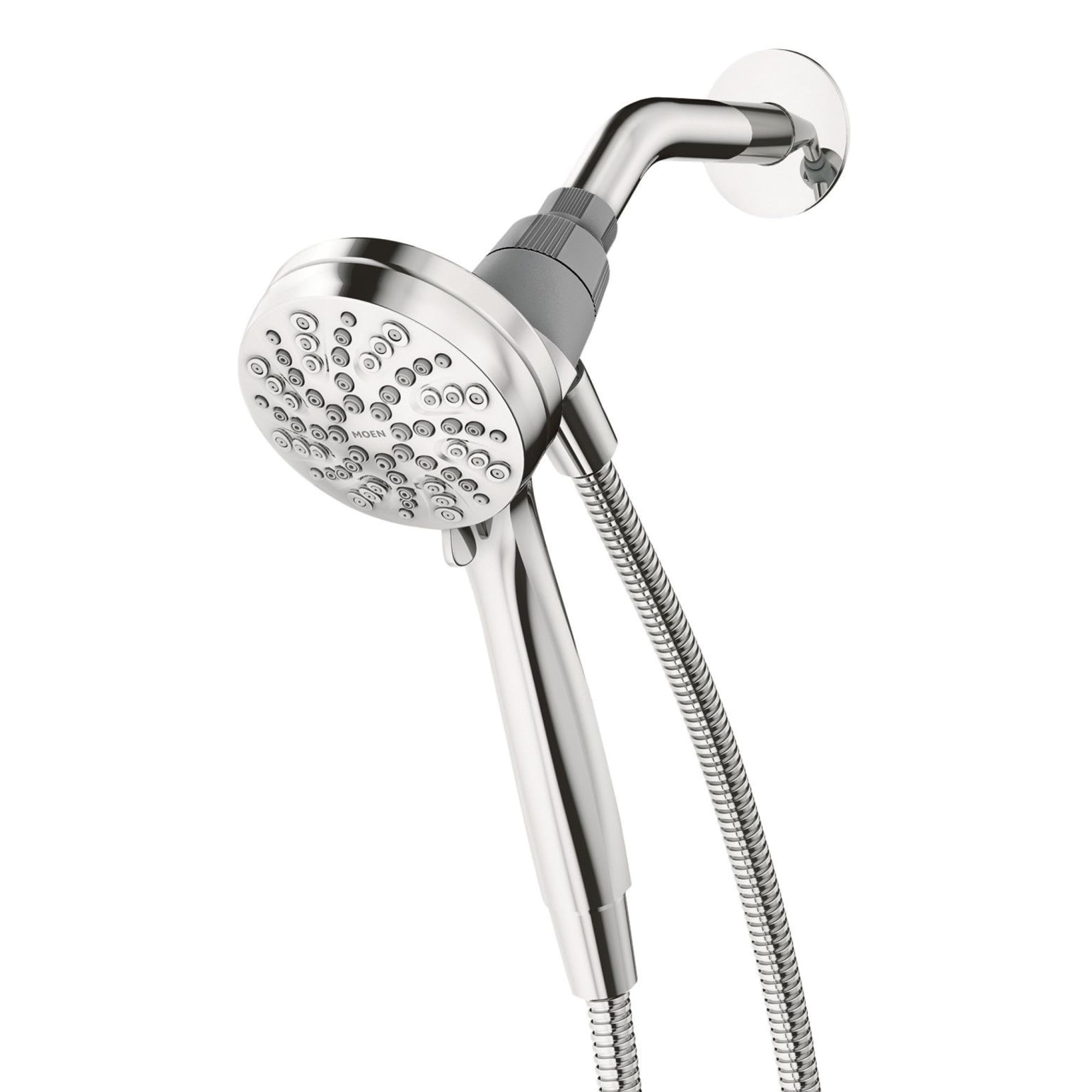 Moen Engage chrome front view showing sleek design and easy install benefit