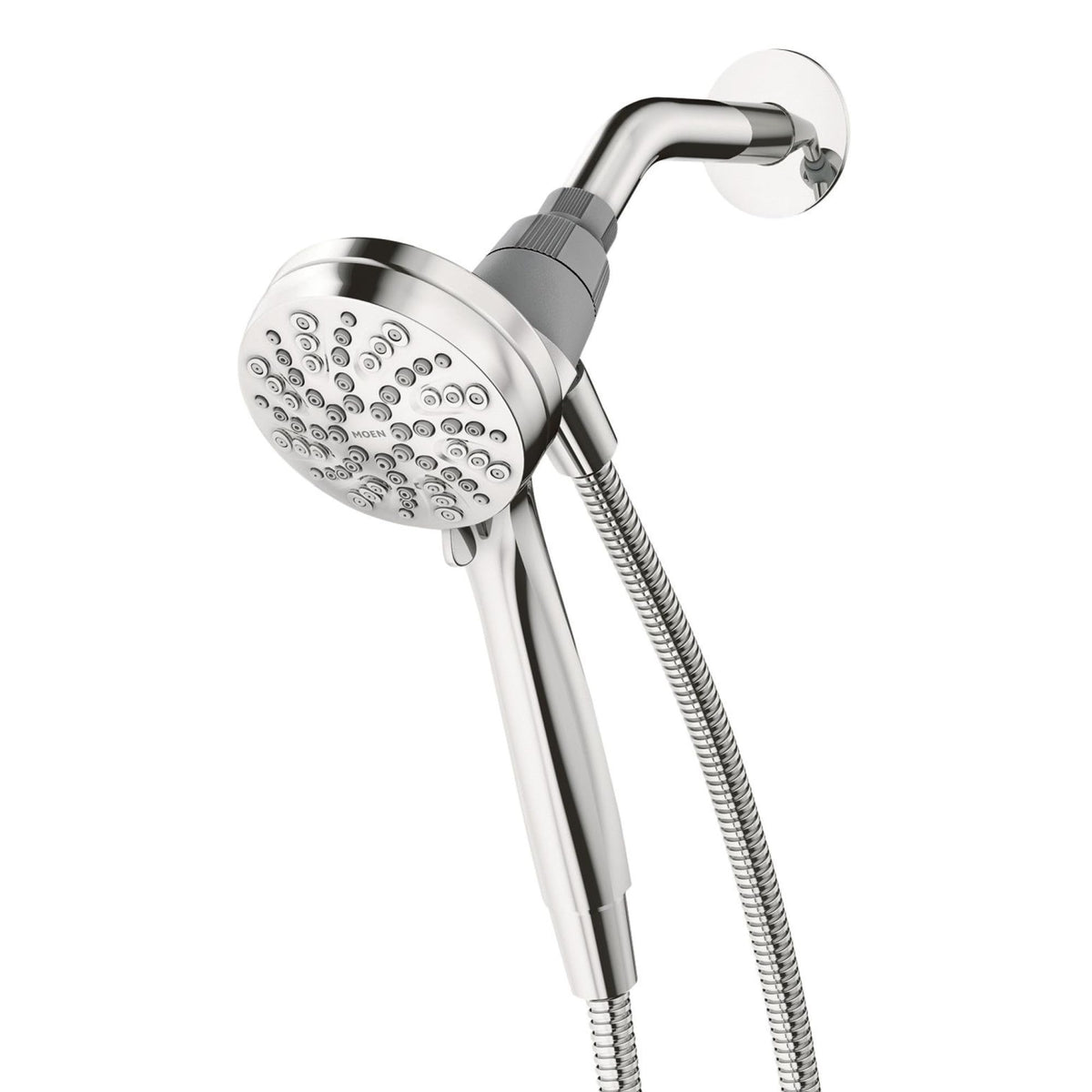 Moen Engage chrome front view showing sleek design and easy install benefit
