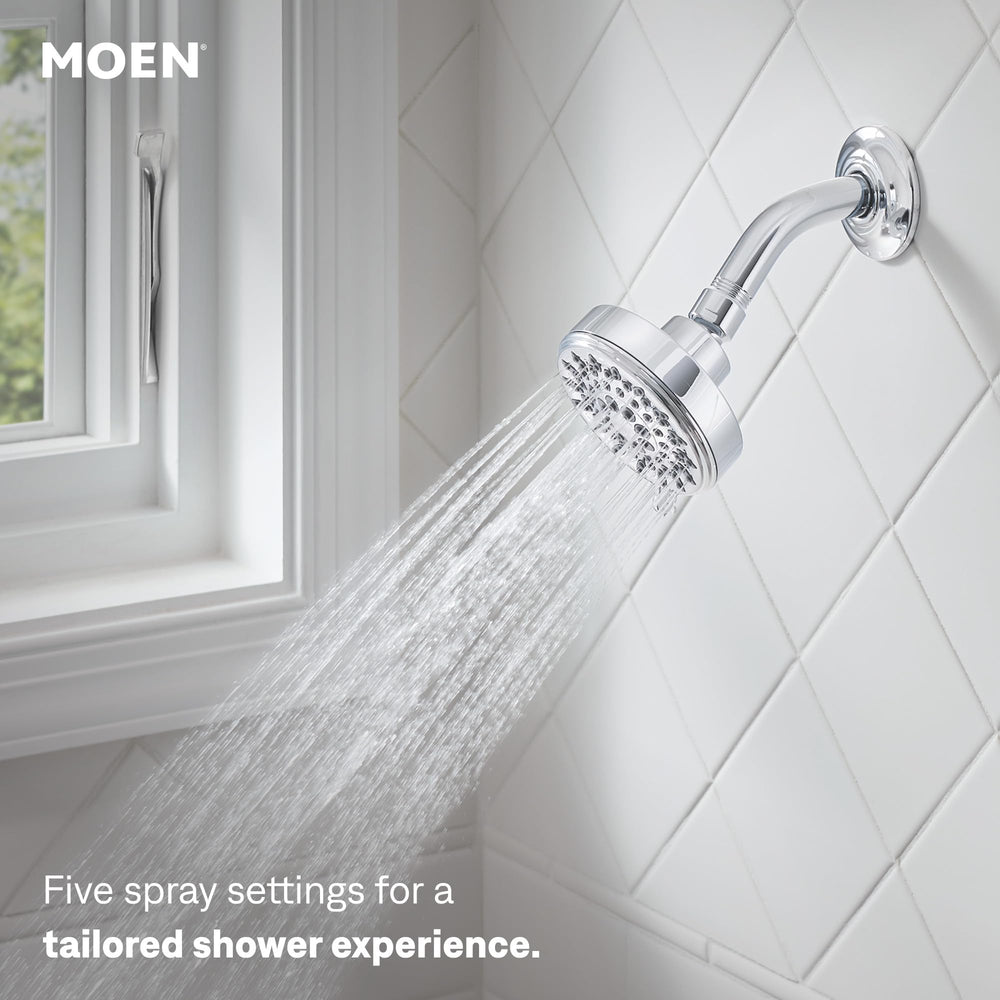 Moen Ignite chrome finish detail demonstrating shine and benefit: resists tarnish