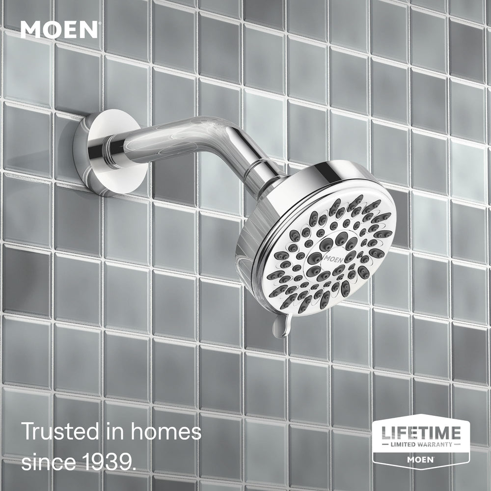 Moen Ignite side profile highlighting compact shape and benefit: easy installation