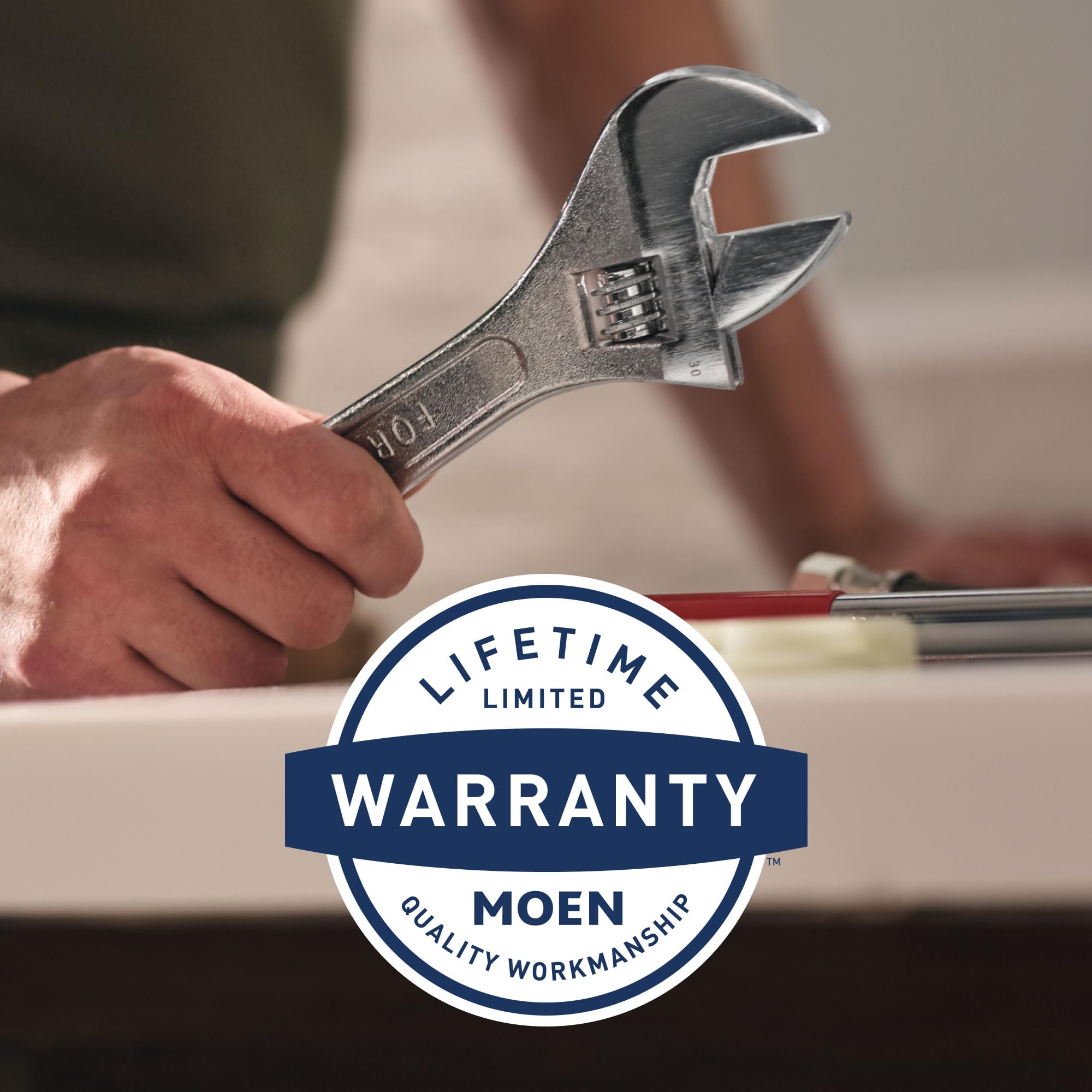 Moen PosiTemp 2510 plaster ground detail enabling flush-to-wall finishing benefit