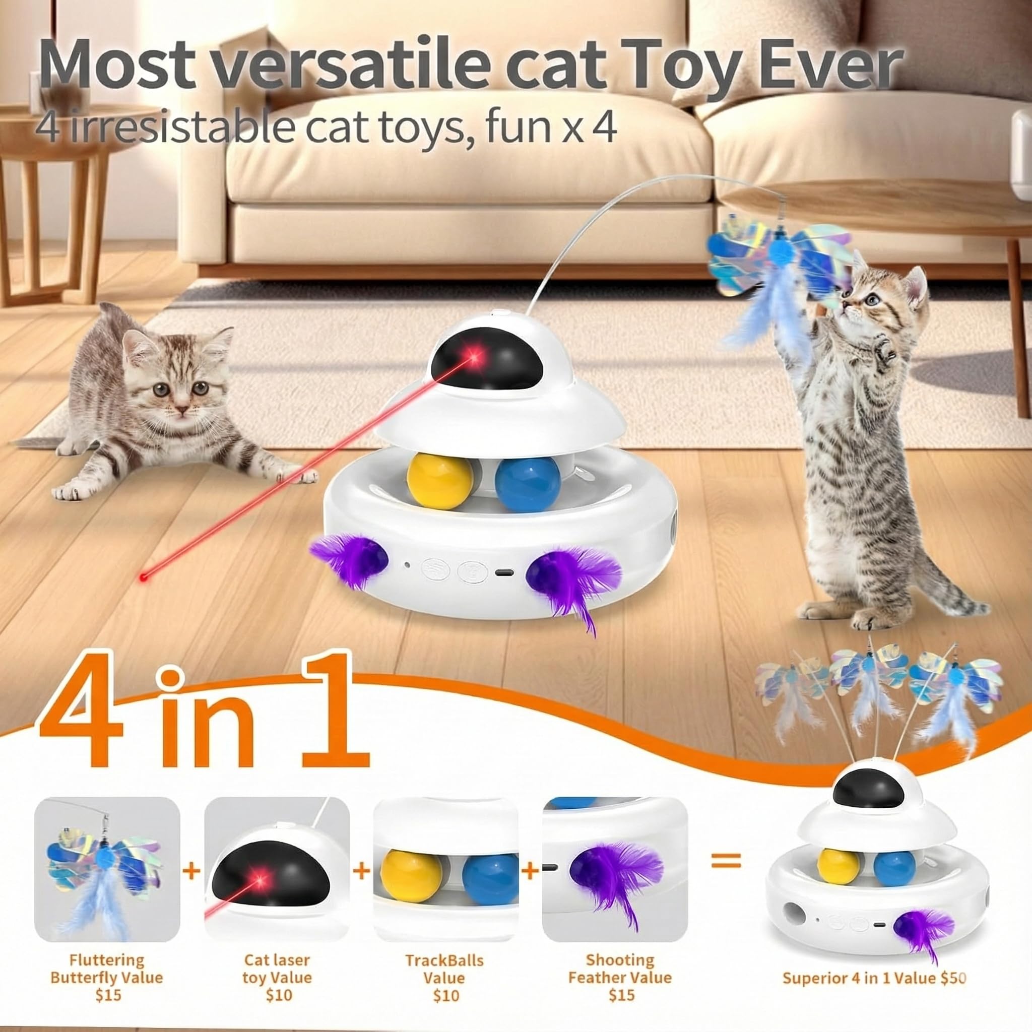 MOHAYA fluttering butterfly detail with bell providing visual and auditory play benefit