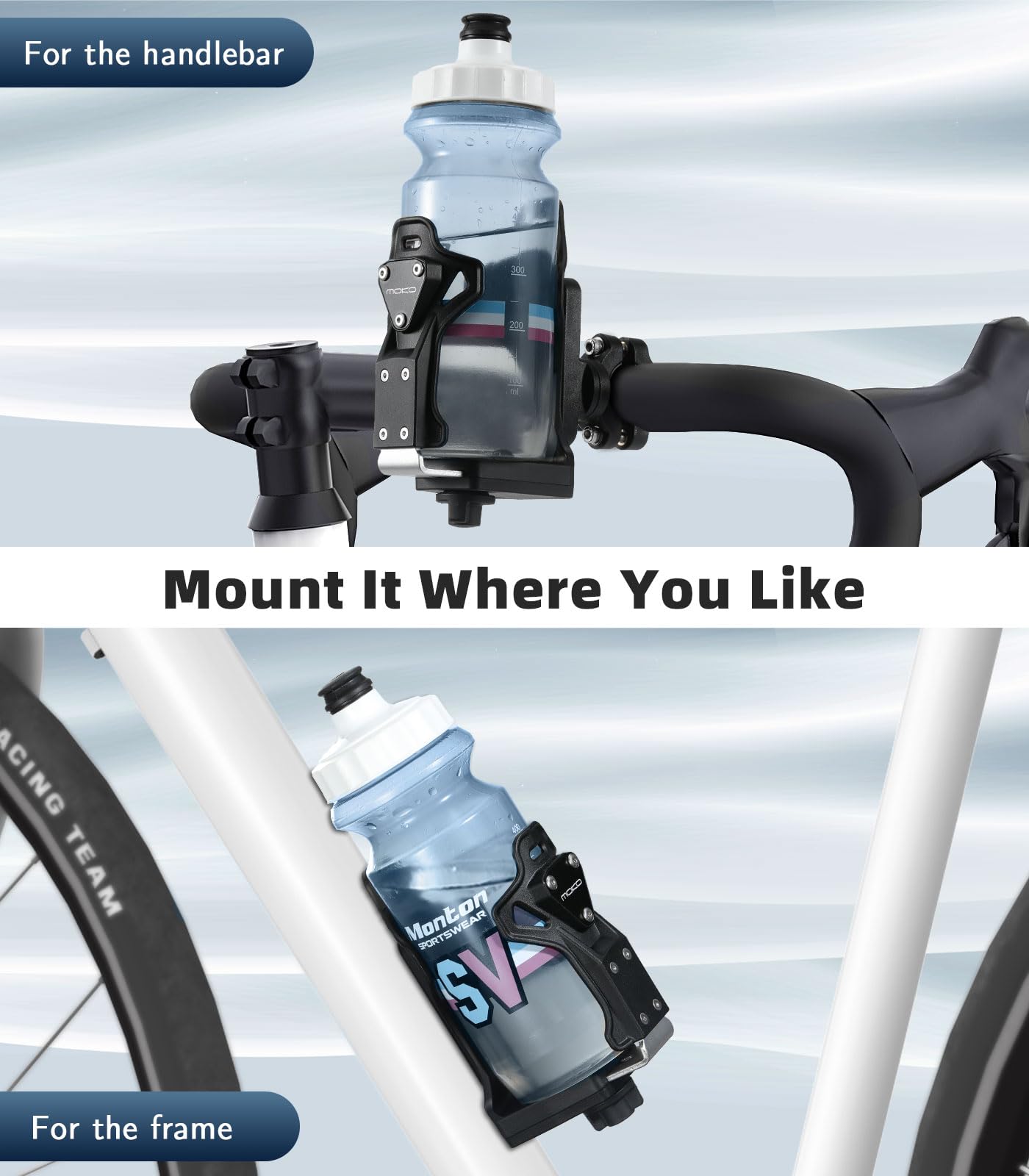 MoKo holder installed on an e-bike handlebar for commuter convenience