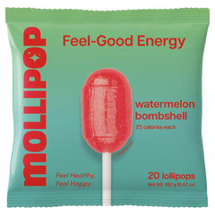 Mollipop front packaging showing watermelon flavor and resealable bag benefit