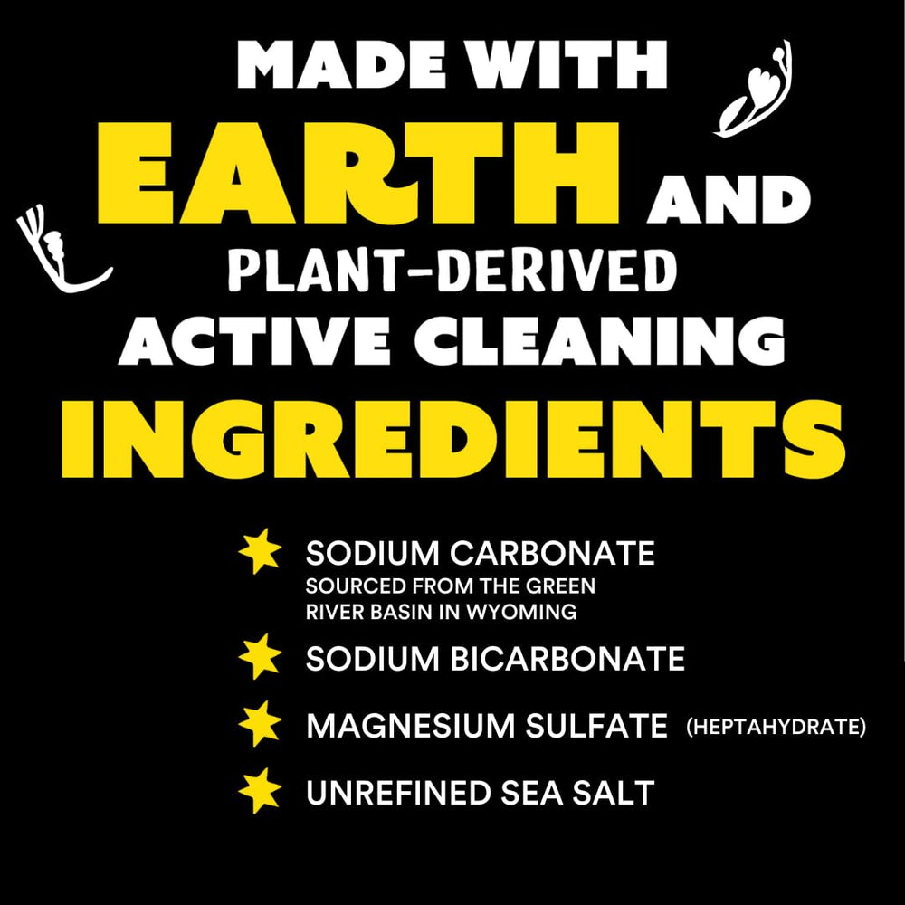 Measuring scoop with Molly's Suds powder, demonstrates accurate dosing for gentle cleaning